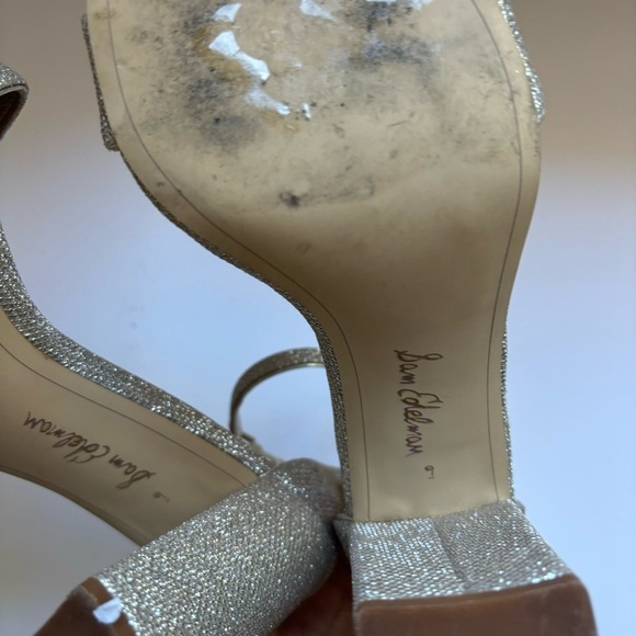 Sam Edelman Yaro Dress Block Heel Sandal Metallic Gold Sz 9 - Picture 9 of 9
